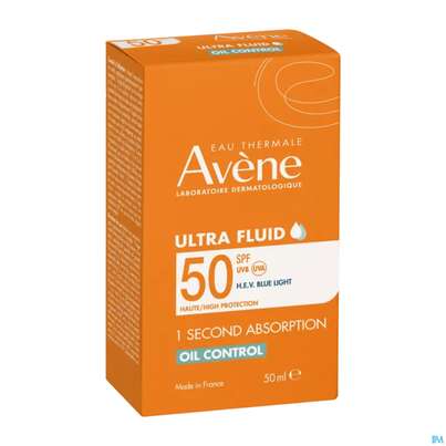 Sie sehen eine Packung Sonnenprodukte Avene Ultra/fluid Oil Control Spf50 50ml, Produktbild: 03 Sonnenprodukte Avene Ultra/fluid Oil Control Spf50 50ml, A-Nr.: 5899152 - 03