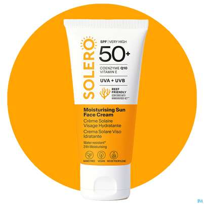 Sie sehen eine Packung Sonnenprodukte Solero Gesichtscreme Feuchtig- Keitsspendend Spf50+ 50ml, Produktbild: 03 Sonnenprodukte Solero Gesichtscreme Feuchtig- Keitsspendend Spf50+ 50ml, A-Nr.: 5917476 - 03