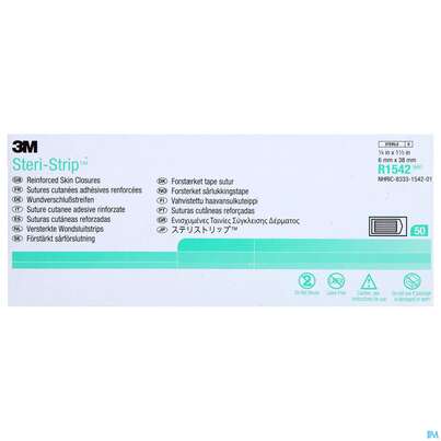 Sie sehen eine Packung Steri Strips (3m) Wundverschluss-streifen Elastic 6x 38mm Nr1542 6st, Produktbild: 01 Steri Strips (3m) Wundverschluss-streifen Elastic 6x 38mm Nr1542 6st, A-Nr.: 2367466 - 01