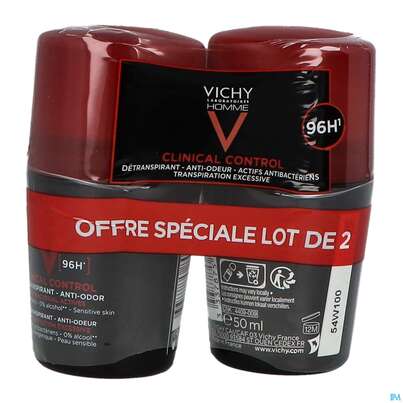 Vichy Homme Deo/roll-on Anti-transpirant 96h 2x50 100ml, A-Nr.: 5671408 - 04