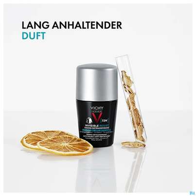 Sie sehen eine Packung Vichy Homme Deo/roll-on/72h Anti-flecken Dp 100ml, Produktbild: 04 Vichy Homme Deo/roll-on/72h Anti-flecken Dp 100ml, A-Nr.: 5893801 - 04