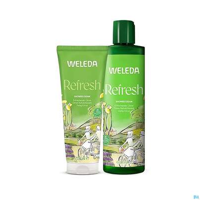 Sie sehen eine Packung Weleda Refresh Shower Cream Citrus 400ml, Produktbild: 01 Weleda Refresh Shower Cream Citrus 400ml, A-Nr.: 5909465 - 01