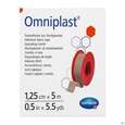 Sie sehen eine Packung Fixierpflaster Omniplast 5mx 1,25cm 1st, Produktbild: 01 Fixierpflaster Omniplast 5mx 1,25cm 1st, A-Nr.: 1565980 - 01