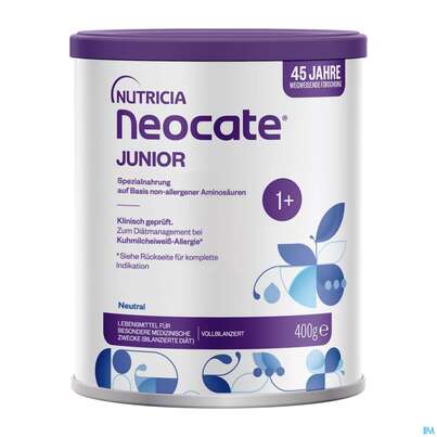 Sie sehen eine Packung Neocate Pulver/junior 6x400 2400g, Produktbild: 01 Neocate Pulver/junior 6x400 2400g, A-Nr.: 3611684 - 01
