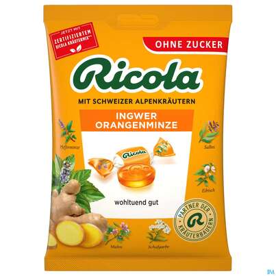Ricola Zuckerfrei Ingwer Orangenminze Beute 75g, A-Nr.: 5627407 - 02
