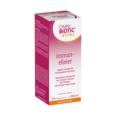 Sie sehen eine Packung OMNi-BiOTiC® ViTAL Immunelixier, Produktbild: 01 OMNi-BiOTiC® ViTAL Immunelixier, A-Nr.: 6033845 - 01