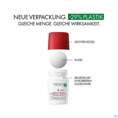 Sie sehen eine Packung Vichy Deodorant Antitranspirant/roll-on Clinical Contr 96h 50ml, Produktbild: 11 Vichy Deodorant Antitranspirant/roll-on Clinical Contr 96h 50ml, A-Nr.: 5571575 - 11