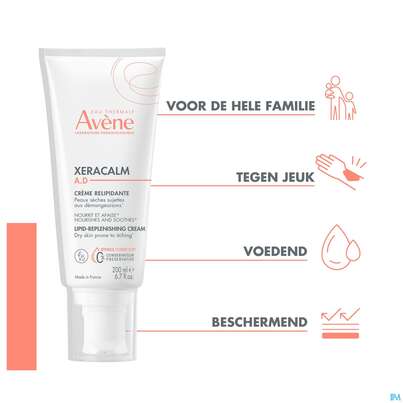 Sie sehen eine Packung Avène Xeracalm A.d Rückfettende Creme 200ml, Produktbild: 16 Avène Xeracalm A.d Rückfettende Creme 200ml, A-Nr.: 4942868 - 16