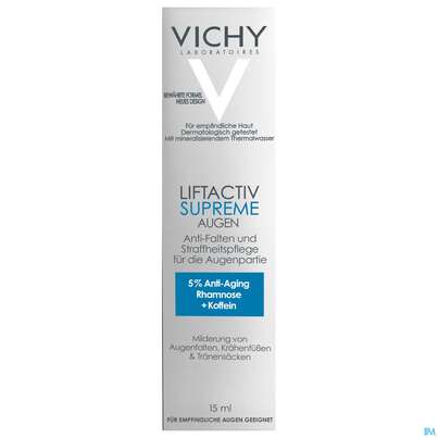 Sie sehen eine Packung Vichy Liftactiv Augenpflege 15ml, Produktbild: 01 Vichy Liftactiv Augenpflege 15ml, A-Nr.: 3894340 - 01