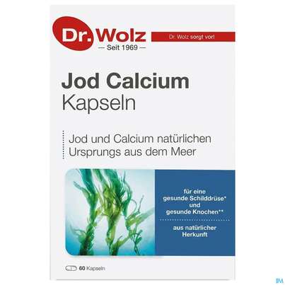 Sie sehen eine Packung Jod Calcium Kapseln Dr.wolz Nr.60622 60st, Produktbild: 02 Jod Calcium Kapseln Dr.wolz Nr.60622 60st, A-Nr.: 1785687 - 02