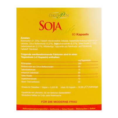 Sie sehen eine Packung Soja Plus Kapseln Oekopan 60st, Produktbild: 03 Soja Plus Kapseln Oekopan 60st, A-Nr.: 3049159 - 03