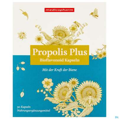Sie sehen eine Packung Propolis Kapseln Plus -oekopharm 90st, Produktbild: 01 Propolis Kapseln Plus -oekopharm 90st, A-Nr.: 3049142 - 01