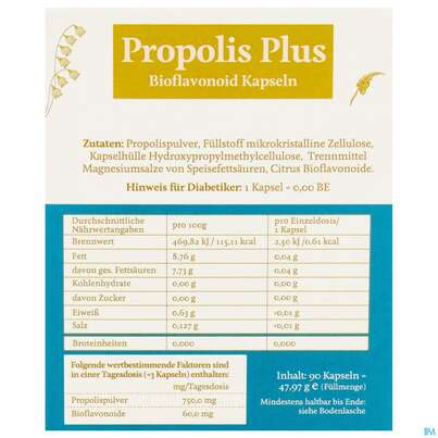 Sie sehen eine Packung Propolis Kapseln Plus -oekopharm 90st, Produktbild: 05 Propolis Kapseln Plus -oekopharm 90st, A-Nr.: 3049142 - 05