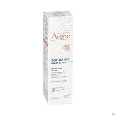 Sie sehen eine Packung Avene Tolerance/hydra-10 Creme 40ml, Produktbild: 06 Avene Tolerance/hydra-10 Creme 40ml, A-Nr.: 5675702 - 06