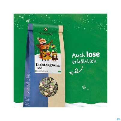 Sie sehen eine Packung Sonnentor Lichterglanz Kraeutertee Bio 02200 18st, Produktbild: 07 Sonnentor Lichterglanz Kraeutertee Bio 02200 18st, A-Nr.: 5683676 - 07