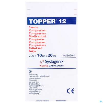 Kompressen Topper/12 Unsteril Nr 53620 10x20cm 200st, A-Nr.: 1482142 - 01