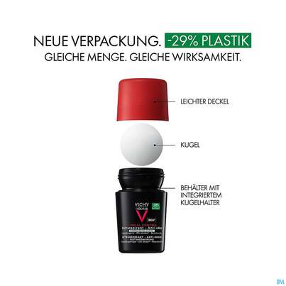 Vichy Homme Deodorant/roll-on 96h Antitranspirant Clinic 50ml, A-Nr.: 5571581 - 07