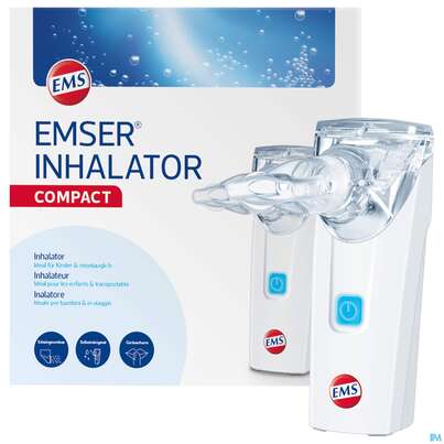 Sie sehen eine Packung Inhalatoren U.zubehoer Geraet Emser/inhalator/compact Tragbar 1st, Produktbild: 12 Inhalatoren U.zubehoer Geraet Emser/inhalator/compact Tragbar 1st, A-Nr.: 5157060 - 12