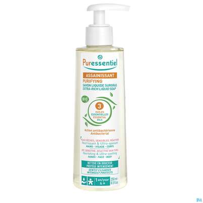 Sie sehen eine Packung Seifen Puressentiel Reinigend Liquid Rueckfettend 250ml, Produktbild: 03 Seifen Puressentiel Reinigend Liquid Rueckfettend 250ml, A-Nr.: 5608404 - 03