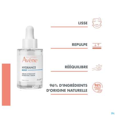 Sie sehen eine Packung Avene Hydrance Boost Serum 30ml, Produktbild: 18 Avene Hydrance Boost Serum 30ml, A-Nr.: 5724197 - 18