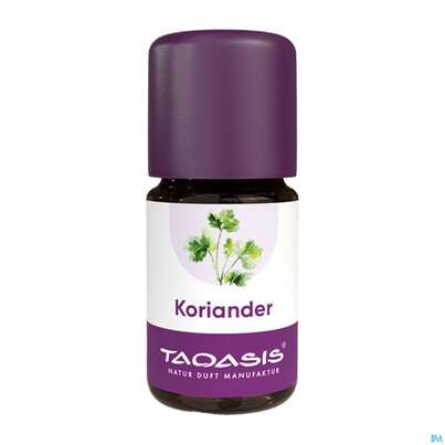 Sie sehen eine Packung Aetherische Oele Taoasis Bio Koriander 5ml, Produktbild: 01 Aetherische Oele Taoasis Bio Koriander 5ml, A-Nr.: 4372589 - 01