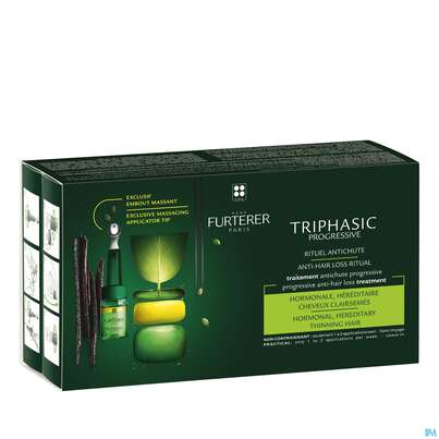 Sie sehen eine Packung Furterer Triphasic Progressive Kur 8 X 5,5ml, Produktbild: 03 Furterer Triphasic Progressive Kur 8 X 5,5ml, A-Nr.: 5439522 - 03