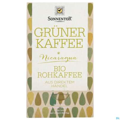 Sie sehen eine Packung Sonnentor Gruener Kaffee Bio Aufgussbeutel 02906 18st, Produktbild: 03 Sonnentor Gruener Kaffee Bio Aufgussbeutel 02906 18st, A-Nr.: 4276006 - 03
