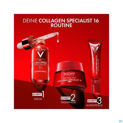 Sie sehen eine Packung Vichy Liftactiv Collagen Specialist 16 Serum 30ml, Produktbild: 08 Vichy Liftactiv Collagen Specialist 16 Serum 30ml, A-Nr.: 5890949 - 08
