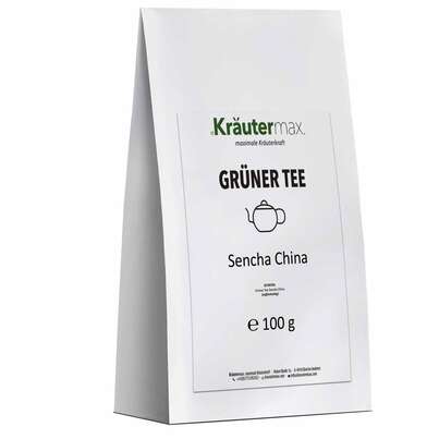 Sie sehen eine Packung Grüner Tee Sencha 100 g, Produktbild: 01 Grüner Tee Sencha 100 g, A-Nr.: 6017415 - 01