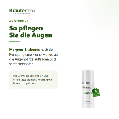 Sie sehen eine Packung Hyaluron Augencreme 15 ml, Produktbild: 03 Hyaluron Augencreme 15 ml, A-Nr.: 4318897 - 03