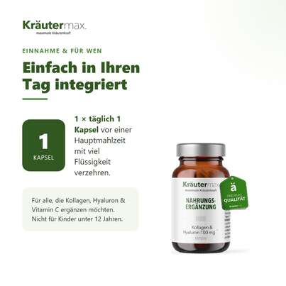 Sie sehen eine Packung Kollagen Hyaluron Kapseln 60 Stück, Produktbild: 04 Kollagen Hyaluron Kapseln 60 Stück, A-Nr.: 5746371 - 04