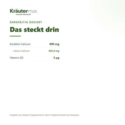 Sie sehen eine Packung Korallen Calcium mit Vitamin D3 50 Stück, Produktbild: 03 Korallen Calcium mit Vitamin D3 50 Stück, A-Nr.: 4318265 - 03