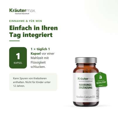 Sie sehen eine Packung Korallen Calcium mit Vitamin D3 50 Stück, Produktbild: 04 Korallen Calcium mit Vitamin D3 50 Stück, A-Nr.: 4318265 - 04
