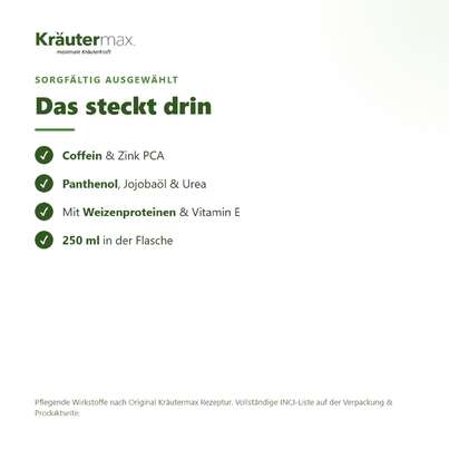 Sie sehen eine Packung Haarshampoo Coffein+ 250 ml, Produktbild: 03 Haarshampoo Coffein+ 250 ml, A-Nr.: 5921590 - 03