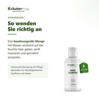 Sie sehen eine Packung Haarshampoo Coffein+ 250 ml, Produktbild: 04 Haarshampoo Coffein+ 250 ml, A-Nr.: 5921590 - 04