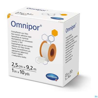 Sie sehen eine Packung Fixierpflaster Omnipor 9,2mx 2,5cm 1st, Produktbild: 02 Fixierpflaster Omnipor 9,2mx 2,5cm 1st, A-Nr.: 4582358 - 02