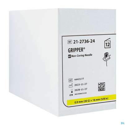 Sie sehen eine Packung Injektionsspritzen U.zubeh. Gripper Nadel 20gx16mm 12st, Produktbild: 02 Injektionsspritzen U.zubeh. Gripper Nadel 20gx16mm 12st, A-Nr.: 4294211 - 02