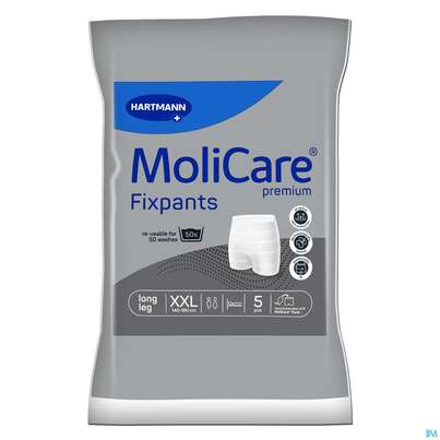 Sie sehen eine Packung Inkontinenz Molicare Fixpants/premium Long Leg Xxl Grau 5st, Produktbild: 01 Inkontinenz Molicare Fixpants/premium Long Leg Xxl Grau 5st, A-Nr.: 3724810 - 01