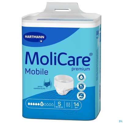 Inkontinenz Molicare Premium/mobile/6 Tropfen Blau S 60-90cm 14st, A-Nr.: 3094591 - 05