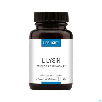 Sie sehen eine Packung L-lysin Kapseln 500mg Life Light 60st, Produktbild: 01 L-lysin Kapseln 500mg Life Light 60st, A-Nr.: 3134735 - 01