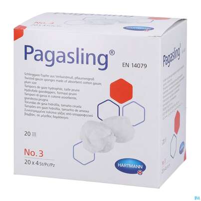 Sie sehen eine Packung Pagasling Schlinggaze Tupfer Steril Gr 3 80st, Produktbild: 02 Pagasling Schlinggaze Tupfer Steril Gr 3 80st, A-Nr.: 4397224 - 02