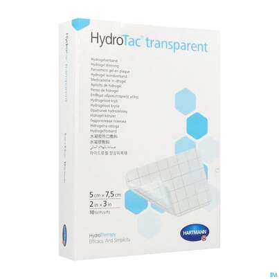 Sie sehen eine Packung Schaumverband Hydrotac Transparent 5x7,5cm 10st, Produktbild: 04 Schaumverband Hydrotac Transparent 5x7,5cm 10st, A-Nr.: 5310521 - 04