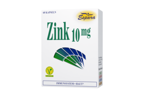 Sie sehen eine Packung Espara Zink 10mg Kapseln, Produktbild: 01 Espara Zink 10mg Kapseln, A-Nr.: 5395032 - 01