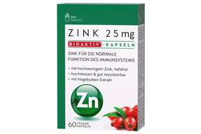 Sie sehen eine Packung doc nature‘s ZINK 25mg BIOAKTIV-KAPSELN, Produktbild: 01 doc nature‘s ZINK 25mg BIOAKTIV-KAPSELN, A-Nr.: 5423952 - 01