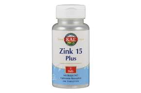 Sie sehen eine Packung Supplementa Zink 15 Plus Tabletten, Produktbild: 01 Supplementa Zink 15 Plus Tabletten, A-Nr.: 5396497 - 01