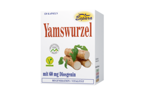 Sie sehen eine Packung Espara Yamswurzel Kapseln, Produktbild: 01 Espara Yamswurzel Kapseln, A-Nr.: 2641507 - 01