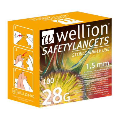 WELL228-100 Wellion Safety Lanzetten 28G - 100 Stk, A-Nr.: 4796728 - 01