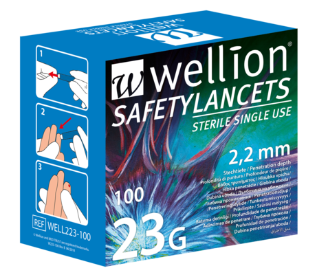 WELL223-25 Wellion Safetylancets 23G, 100 Stück, A-Nr.: 4796711 - 01