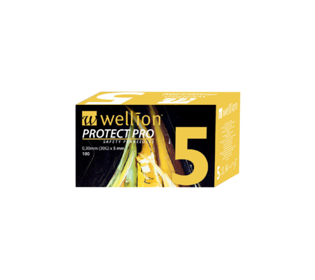 WELL125 Wellion PROTECT PRO Sicherheitspennadeln (Safety Pennadeln), 100 Stück, A-Nr.: 4441818 - 02