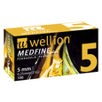 Sie sehen eine Packung WELL105 Wellion MEDFINE plus Pennadeln, 5 mm, 100 Stück, Produktbild: 01 WELL105 Wellion MEDFINE plus Pennadeln, 5 mm, 100 Stück, A-Nr.: 4487022 - 01